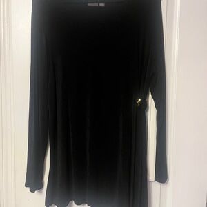 Chico's Elegant Black Long Sleeve  Asymmetrical Tunic, Size 2